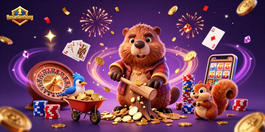 Experience the thrill of gambling with thosantienthuong's adventurous 3D casino scene filled with excitement and winning opportunities.