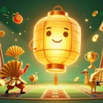 Experience casinoscout's vibrant online gaming scene featuring dynamic slot game elements and golden lantern spirit.