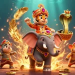 Experience thrilling gaming at Jilibay with this captivating scene of a maharaja and his elephant.