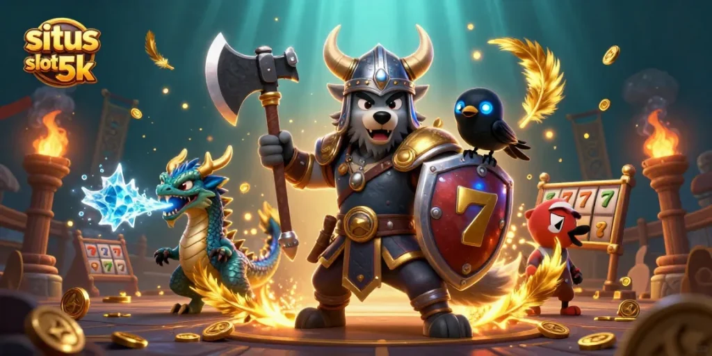 Experience the excitement of situs slot 5k with vibrant dragon warriors and dynamic slots.
