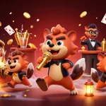 Experience the excitement at FIVE88 casino with hyenas enjoying gaming thrills and laughter.
