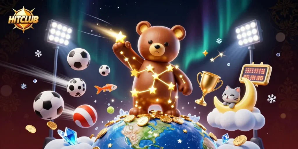 Join HITCLUB's exciting gaming adventure with dynamic 3D characters and vibrant casino elements!