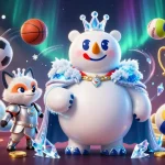 Join the action at bsport with a polar bear king and a silver fox amidst sports betting excitement.