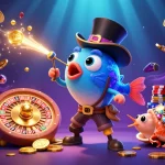 Spin to win with U31: 3D anglerfish luring golden coins in a vibrant casino scene