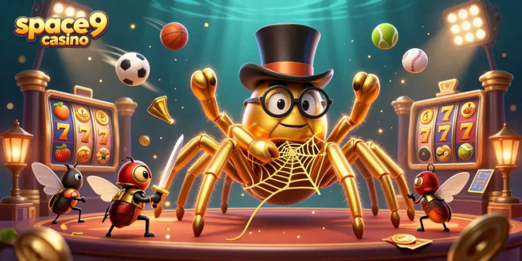 Experience thrilling gameplay at space9 casino with 3D animated characters and slot games.