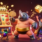 Experience the excitement of the au online casino with a dynamic 3D sumo beetle scene and thrilling game elements.