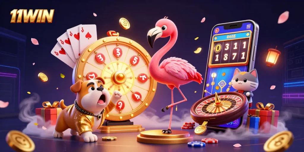 11WIN offers an exciting casino experience with vibrant characters and immersive gameplay elements.