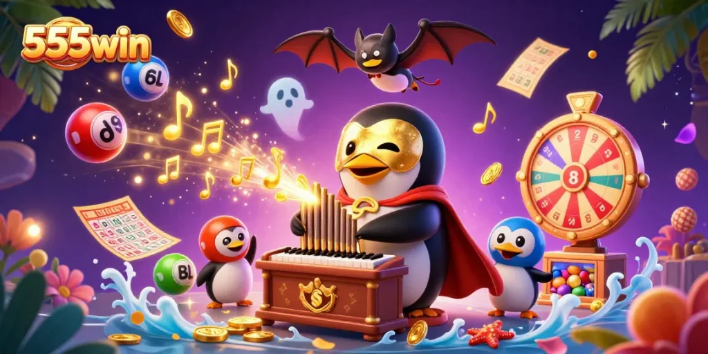 Experience thrilling gameplay with 555win featuring a magical casino scene full of vibrant lottery action.