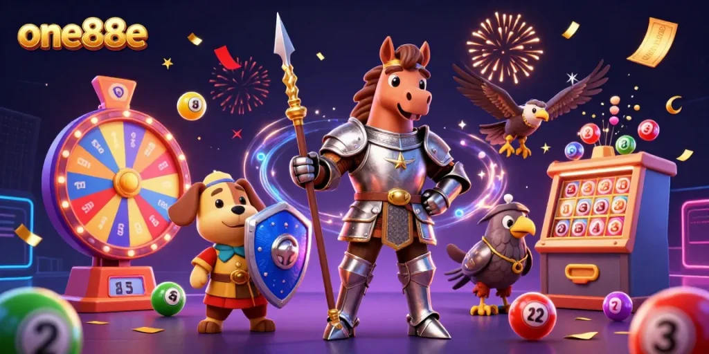 one88e immerses players in a vibrant gaming experience featuring colorful lottery elements and dynamic visuals.