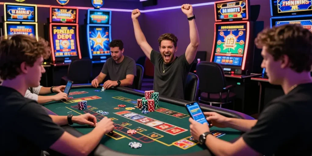 Players enjoying Shbet online gaming experience with vibrant graphics and excitement