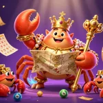Engage with rr88’s thrilling gaming experience featuring a golden crab emperor in a vibrant casino setting.