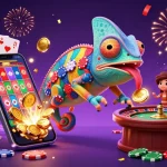 Experience the thrill of casino gaming with bk8's vibrant 3D chameleon and dynamic slot action.