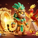 Experience thrilling wins at 9bet with a vibrant 3D casino scene featuring gold treasures.