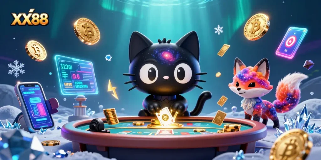 Experience the thrill of XX88 at a cosmic casino with dynamic gambling elements!