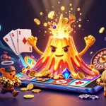UU88 players engage with thrilling treasure in a vibrant casino-themed illustration.
