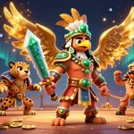 Engage with Vip66's vibrant 3D casino scene featuring an Aztec warrior and gold coins.