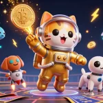 Engage with kèo nhà cái through dynamic sports betting scenes featuring a golden astronaut cat.