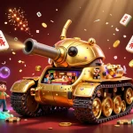 Engage with siempreeslunes as you explore a vibrant casino scene within a golden beetle tank illustration.