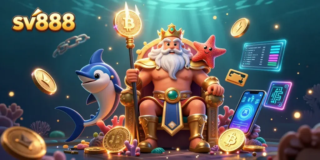 Immerse in SV888's thrilling gaming experience with Neptune and samurai at a digital casino.