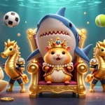 Experience thrilling sports betting at Uk88 with a golden hamster king and vibrant game elements.