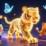 Experience thrilling gaming action at 9bd with vibrant 3D characters and crypto elements in a dynamic casino setting.