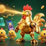 Experience thrilling play with dabet39's golden rooster robot and crypto casino elements.