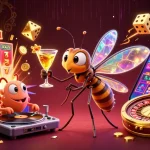 Spin and win with UK88’s vibrant casino scene featuring animated characters and slot symbols.