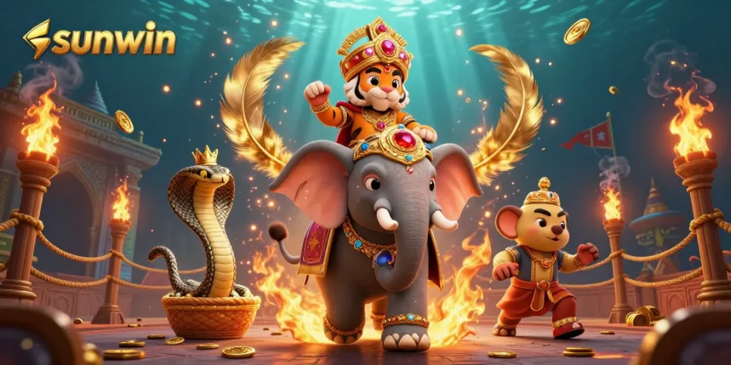 Engage in exciting gambling adventures at sunwin with a vibrant 3D illustration of a jai elephant.
