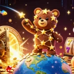 Experience the thrill of Lucky88 with vibrant casino elements and engaging characters set in a cosmic night.