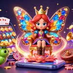 Engage with qq88's vibrant gaming scene featuring a dazzling butterfly queen and exciting casino elements.