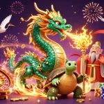 Engage with sc88 casino magic, featuring a jade dragon and turtle sage amid golden coins and colorful poker chips.