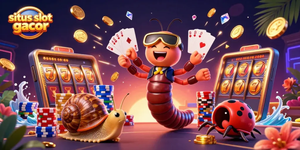 Menangkan peluang di situs slot gacor dengan ilustrasi dealer kasino 3D penuh energi dan detail.