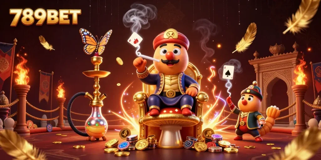 Win big with 789BET's vibrant 3D casino scene, featuring poker symbols and gold.