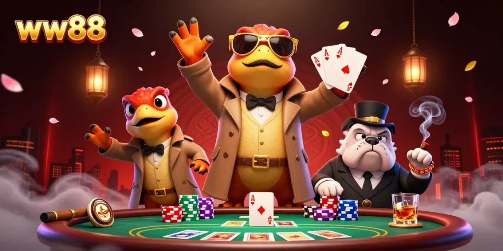 Engage with thrilling gameplay at ww88, where three raptors in disguise try to enter a VIP casino.