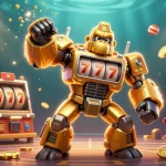Engage with sunwin20's thrilling slot machines featuring a golden gorilla mech and dynamic sports elements.
