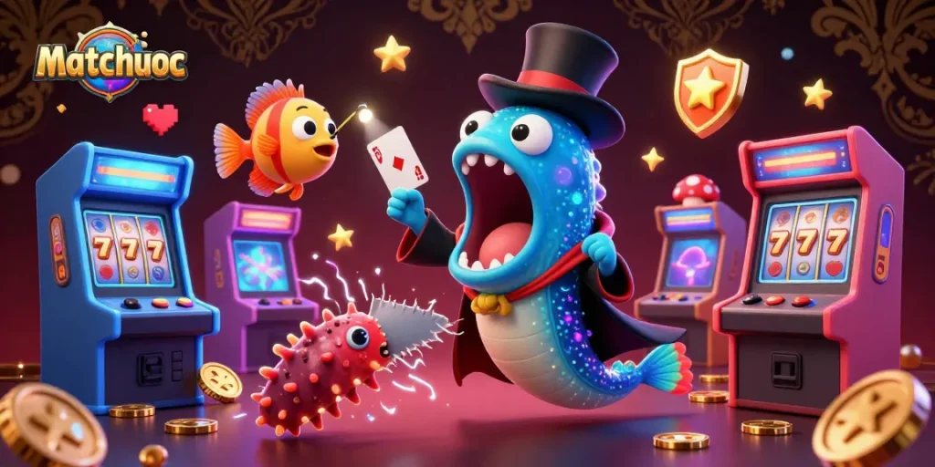 Experience thrilling matches with matchuoc in a vibrant, engaging casino-themed scene.