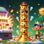 Pandawa88 showcases a lively 3D illustration with a golden totem pole surrounded by jackpot elements, attracting players with exciting casino visuals.