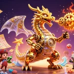 Engage with the thrilling world of tài xỉu md5 as vibrant lottery balls bounce around a golden dragon.