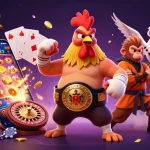 Engage with WEBSITE GACOR by exploring colorful slot games and vibrant casino elements in this 3D illustration.