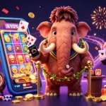 Experience Thabet's vibrant gaming atmosphere with elite characters at the casino entrance.