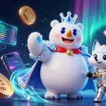 Experience the vibrant casino magic of du88 with an ice king and snow fox surrounded by digital currency elements.