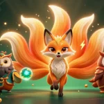 Experience thrilling gaming at lu88 with vibrant characters and cryptocurrency elements in this dynamic digital illustration.
