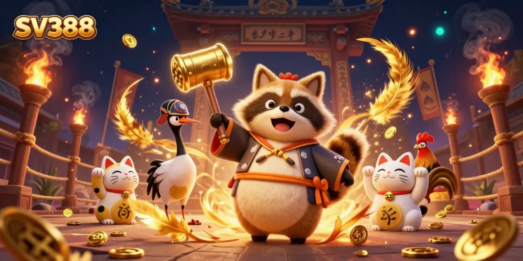 Engage with SV388's live cockfighting action featuring colorful characters and intense betting atmosphere.