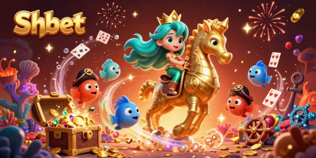 Win big with Shbet at the underwater casino, featuring a mermaid princess and treasure galore!