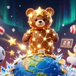 Experience the excitement of J88 with a lively scene of a constellation bear, playful fish, and sports elements.