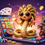 Experience vibrant gaming with 7mcnscore's Medusa and casino elements in a lively environment.