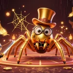 LU88 offers exciting gaming adventures with a golden tarantula and brave beetle knight illustrating thrilling casino action.